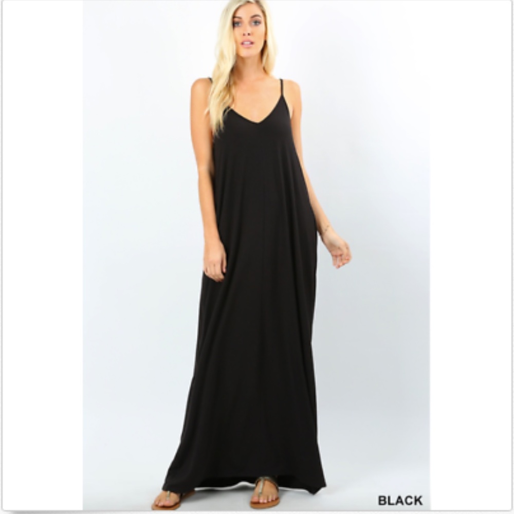 NEW Cami Maxi Dress Black- L/XL/1X